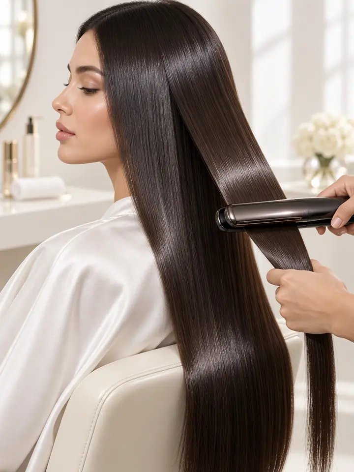 نمونه کار کراتین مو: براق و صاف بعد از اتوکشی
